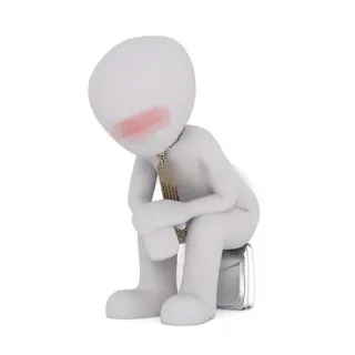 ☺️ triste, seduto, isolato, bianco, uomo telegram sticker