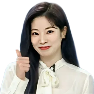 👍 joinha, coreano, mulher, retrato, positivo, feliz telegram sticker