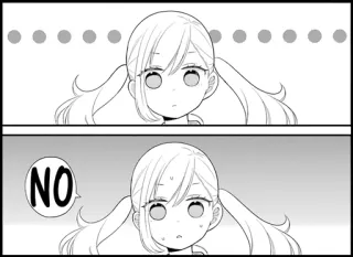 😒 NO anime, manga, no, rejection, denial telegram sticker