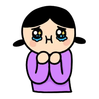😢 płacz, łzy, błaganie, kawaii, smutny telegram sticker