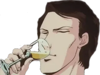 😏 man, wine, drink, alcohol, glass telegram sticker