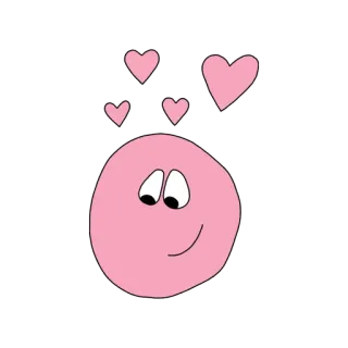 🥰 rosa, mancha, corações, amor, fofo, desenho animado whatsapp sticker