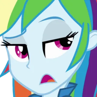😒 Rainbow Dash My Little Pony Мультфильм, Радуга, Пони, Конный спорт, Персонаж, Анимация whatsapp sticker
