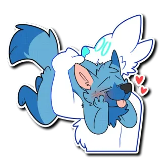 😅 furry, hug, cute, anthropomorphic, animal, affection, love, sticker telegram sticker