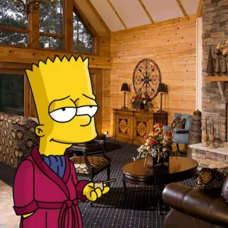 🤠 Bart Simpson バート・シンプソン, シンプソンズ, アニメ, キャラクター, リビング telegram sticker