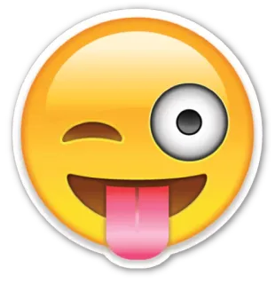 😜 Emoji, Occhiolino, Faccia, Giallo, Divertente, Giocoso, Lingua telegram sticker
