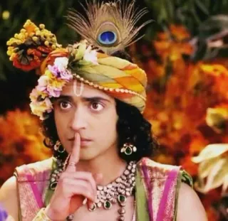 🤫 Krishna Krishna, Hinduism, Indian culture, spiritual, deity, god, religion telegram sticker