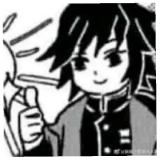 🌊 Giyu Tomioka Demon Slayer Аниме, Манга, Клинок, рассекающий демонов, Гию Томиока, Палец вверх telegram sticker