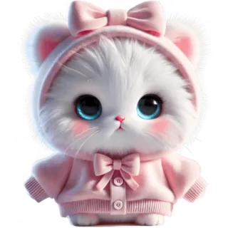 🫥 귀여운, 고양이, 동물, 카와이, 만화, 스티커, 새끼 고양이, 분홍색 whatsapp sticker