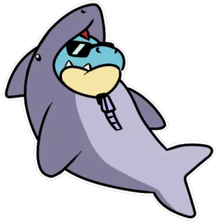 🦈 hai, tier, kostüm, cartoon, cool, sonnenbrille, lustig telegram sticker