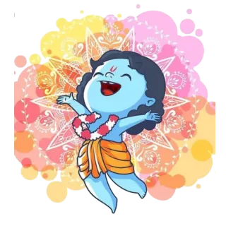 🥳 Krishna 印度教, 神, 卡通, 宗教, 神祇 telegram sticker