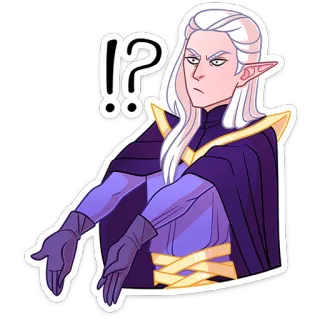 🤨 !?  Elf, Fantasy, Figur, Frage, Einstellung, Sticker telegram sticker