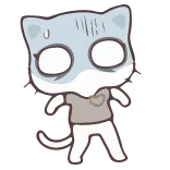 ❤️ gato, desenho animado, adesivo, fofo, nervoso, assustado whatsapp sticker