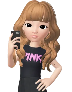 🤳 PINK Avatar, Desenho animado, Rosa, Selfie, Garota, Zepeto telegram sticker