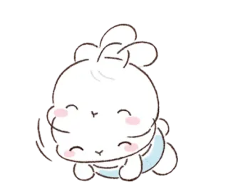 🐰 Hase, Kaninchen, süß, Baby, Tier, Cartoon telegram sticker