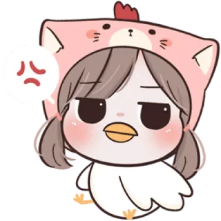 🐱 cartoon, chicken, angry, cute, anime, girl telegram sticker