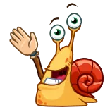 👋 Schnecke, Cartoon, winkend, Tier, freundlich, süß telegram sticker