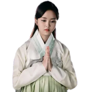 🙏 donna, abbigliamento tradizionale, coreano, saluto, cortese, hanbok whatsapp sticker