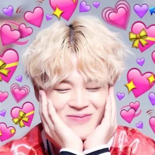 ☺️ Jimin K-pop, idol, singer, hearts, cute, celebrity telegram sticker