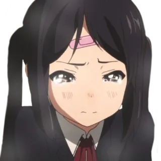 😞 Anime, Mädchen, Traurig, Weinend, Manga, Charakter, Pflaster telegram sticker