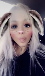 ☁️ Selfie, Phụ nữ, Tai thỏ, Bộ lọc, Chân dung, Nữ, Dễ thương telegram sticker