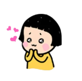 😍 мультфильм, милый, любовь, сердечки, эмодзи, каваи, иллюстрация telegram sticker