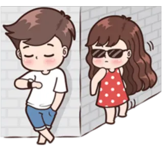😈 만화, 커플, 사랑, 관계, 로맨스, 스티커 whatsapp sticker