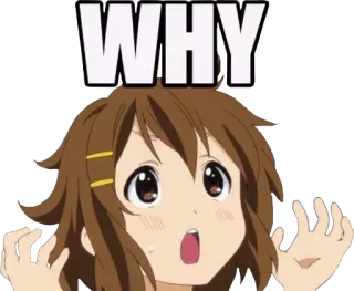 ❓ WHY Anime, Pregunta, Confundido, Meme, Chica, Dibujo animado telegram sticker