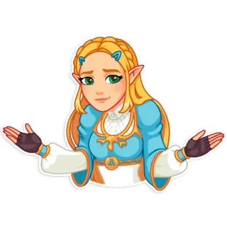 🤷‍♀️ Zelda The Legend of Zelda зельда, видеоигра, принцесса, пожимает плечами telegram sticker