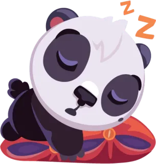 😴 Z Sono, Panda, Fofo, Animal, Dormindo, Desenho animado telegram sticker