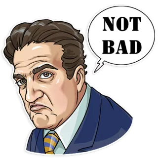 👌 NOT BAD неплохо, одобрение, удовлетворение, выражение, мультфильм telegram sticker