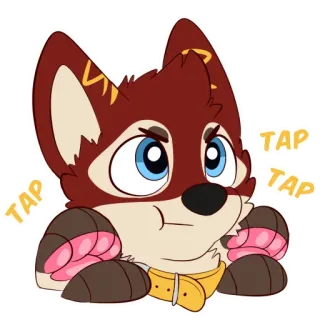 😠 TAP TAP perro, peludo, golpecitos, animación, lindo, dibujos animados, animal telegram sticker