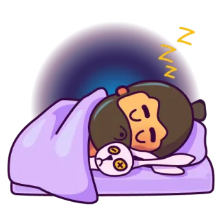😴 dormir, cama, noite, zzz, sonolento, desenho animado, relaxar, coelho telegram sticker