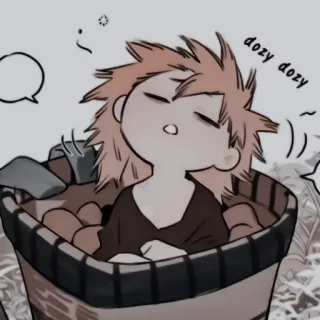 🪔 dozy dozy śpiący, anime, koszyk, słodki, drzemka, zmęczony telegram sticker
