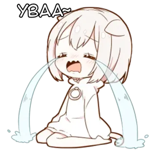 🌟 YBAA~ piangere, anime, triste, ragazza, lacrime whatsapp sticker