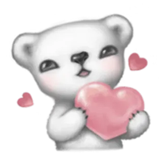 💖 oso, corazón, lindo, amor, dibujos animados, animal telegram sticker
