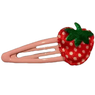 🫥 hair clip, strawberry, hair accessory, clip, pink, red telegram sticker