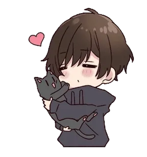 ⭐️ アニメ, 男の子, 猫, かわいい, カワイイ, ハート whatsapp sticker