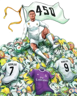 ⚽️ Cristiano Ronaldo 450 bóng đá, bóng đá, thể thao, cầu thủ, Ronaldo telegram sticker