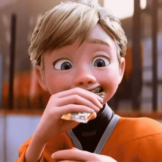 🤢 Riley Andersen Inside Out Inside Out, Riley Andersen, Disney, Pixar, Cartoon, Character, Eating, Sandwich telegram sticker