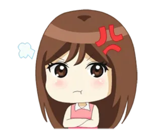 😠 arrabbiato, cartone animato, carino, chibi, infastidito, cartone animato telegram sticker