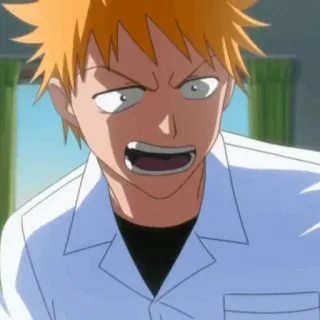 🍁 Ichigo Bleach Anime, Manga, Ichigo Kurosaki, Arrabbiato, Bleach, Cartone animato telegram sticker