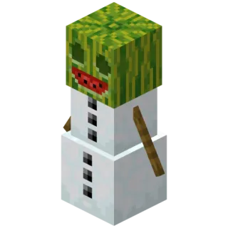 🍉 minecraft, bonhomme de neige, pastèque, jeu, bloc, personnage whatsapp sticker