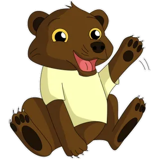 😃 медведь, животное, мультфильм, милый, дружелюбный, млекопитающее telegram sticker