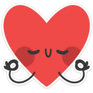❤️ cuore, amore, meditazione, carino, cartone animato, adesivo whatsapp sticker