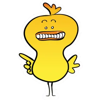 😬 duck, cartoon, yellow, character, illustration, funny telegram sticker