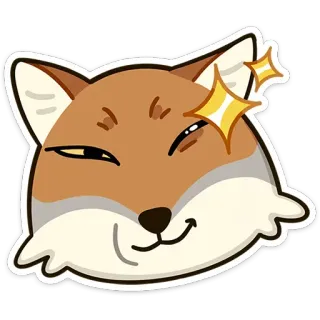 😉 renard, animal, mignon, autocollant, dessin animé, amical, joyeux, étincelle whatsapp sticker