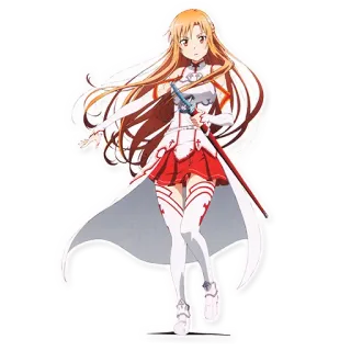 😎 Asuna Yuuki Sword Art Online 애니메이션, 칼, 격투, 소녀, 캐릭터 telegram sticker