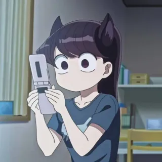 🐱 Komi Shouko Komi Can't Communicate 애니메이션, 코미 쇼코, 고양이 귀, 만화, 귀여운, 휴대폰, 일러스트 telegram sticker