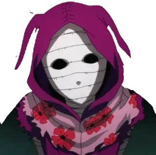 😶 Anime, Maske, Mit Kapuze, Blumen, Kostüm telegram sticker